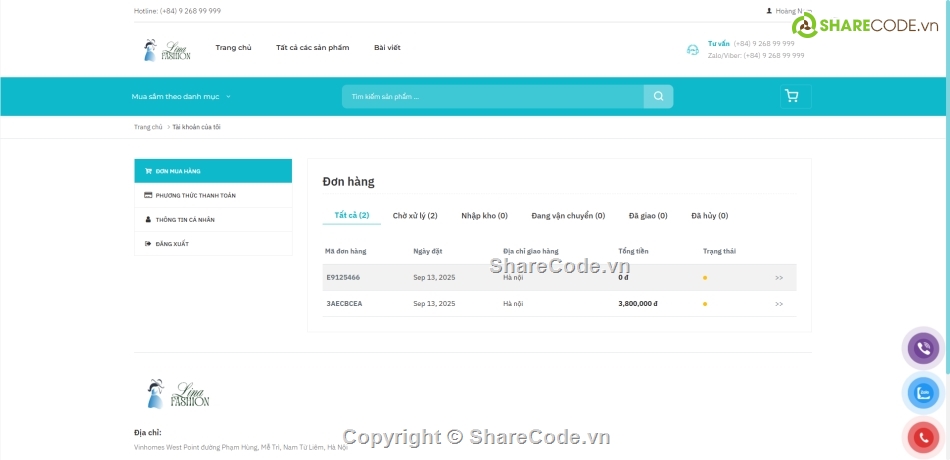 Website bán hàng thương mại điện tử,Website bán hàng,quản lý bán hàng,quản lý đơn hàng,website bán hàng,hệ thống bán hàng online